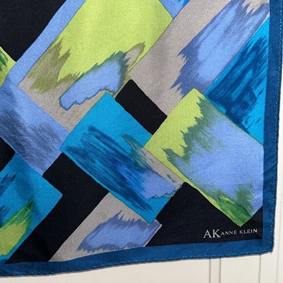 Anne Klein multi colored silk square scarf - Picture 4 of 8